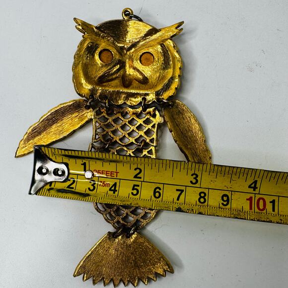 Articulated Park Lane Owl Pendant with Signed Gold Tone Vintage - Picture 4 of 7
